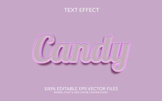 Candy 3D Vector Fully Editable Eps Text Effect Illustration