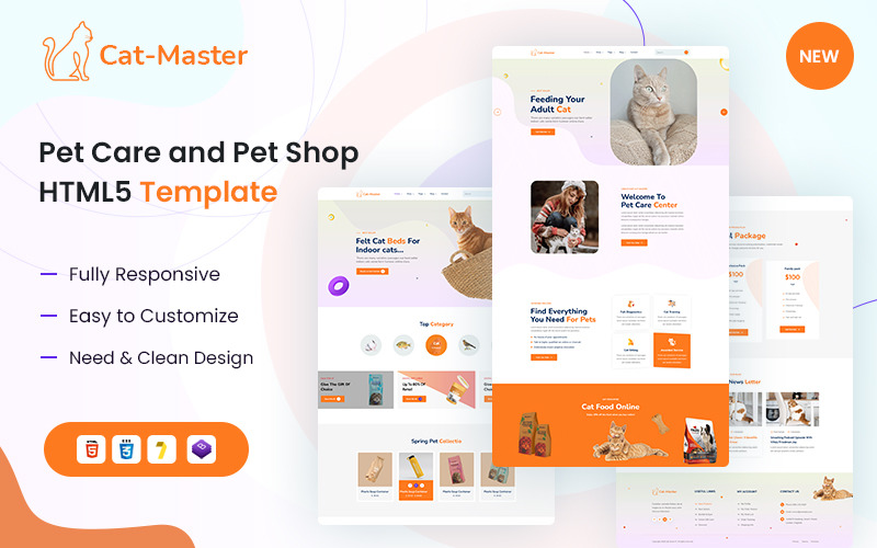 Cat-Master Pet Care and Pet Shop HTML5 Template Website Template
