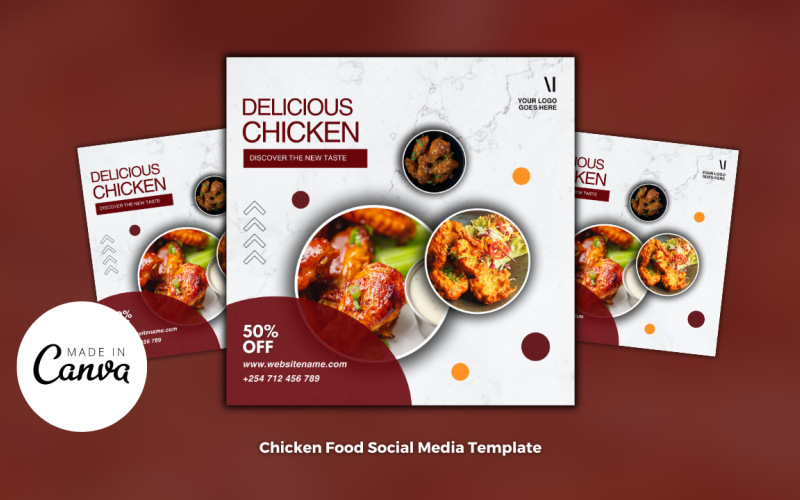 Chicken Restaurant Flyer Design Template Social Media