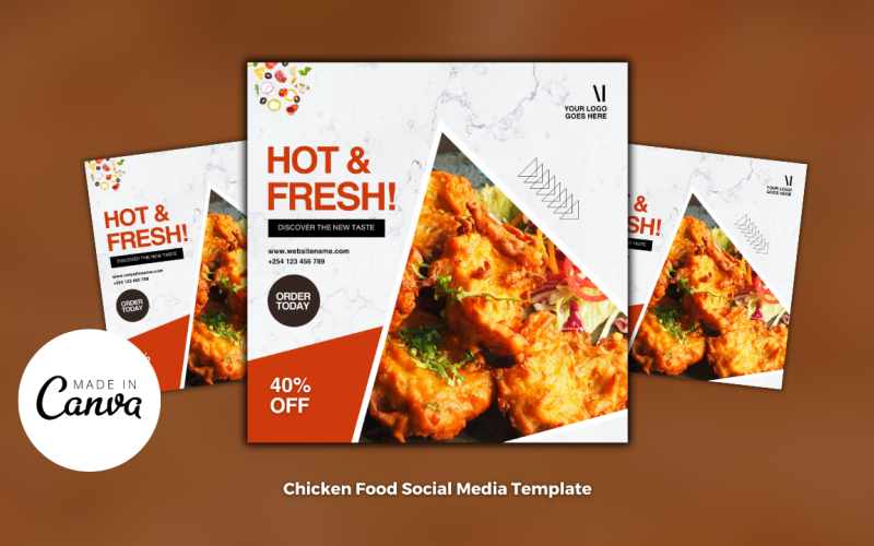 Chicken Restaurant Flyer Template Social Media