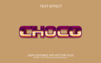 Choco 3D Editable Vector Eps Text Effect Design Illustration.