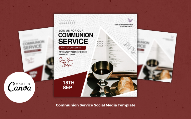 Communion Service Church Flyer Template Social Media