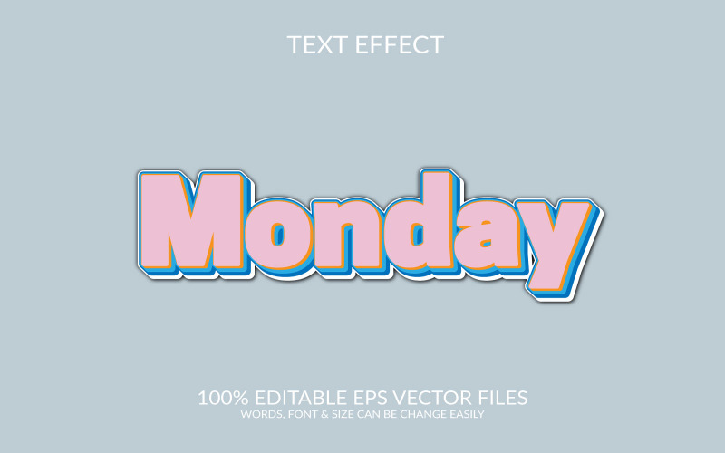 Cyber Monday 3d fully editable vector text effect template design. Illustration