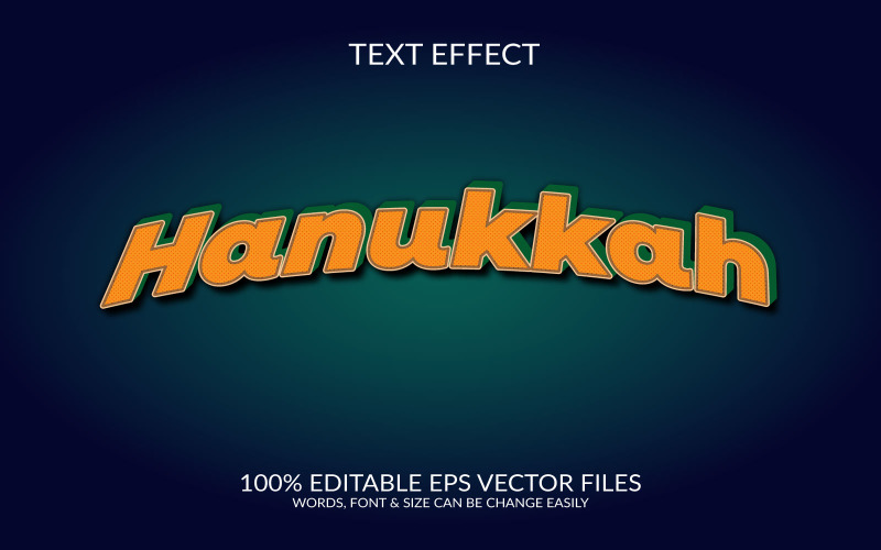 Hanukkah 3D Vector Eps Text Effect Template Design Illustration