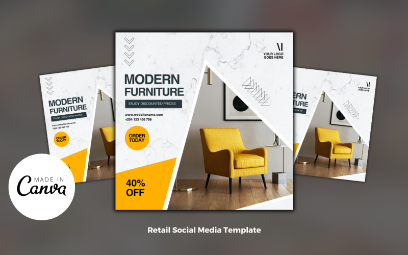Modern Furniture Sale Flyer Template Social Media