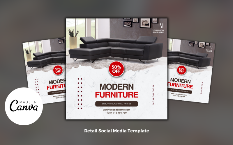 Modern Furniture Sale Template Social Media
