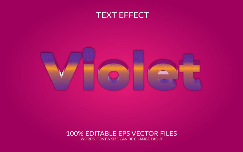Violet 3d Text Effect Design Illustration template