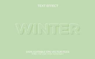 Winter 3D Editable Vector Eps Text Effect Template Illustration