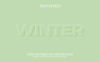 Winter 3D Editable Vector Eps Text Effect Template Illustration