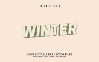 Winter 3D Fully Editable Vector Eps Text Effect Template