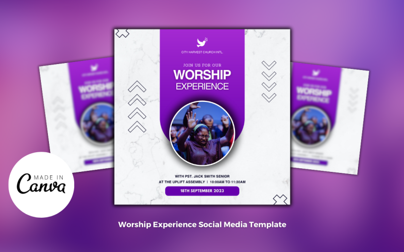 Worship Experience Church Design Template Social Media