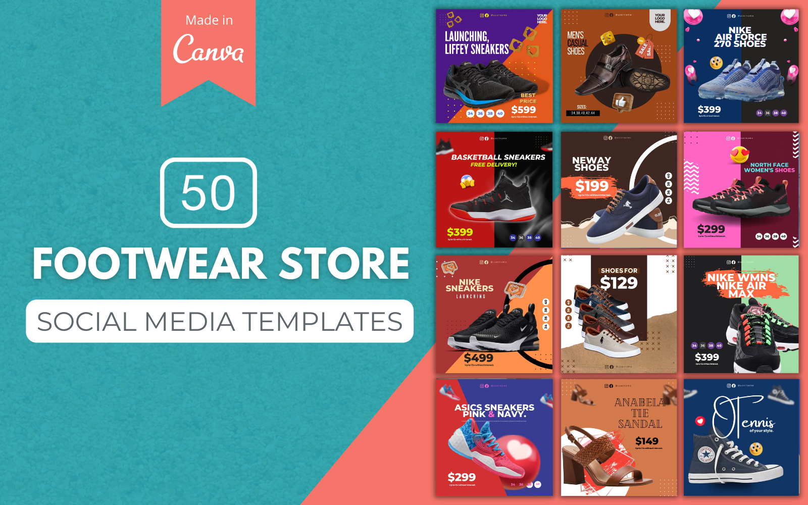 50 Premium Footwear Canva Templates For Social Media