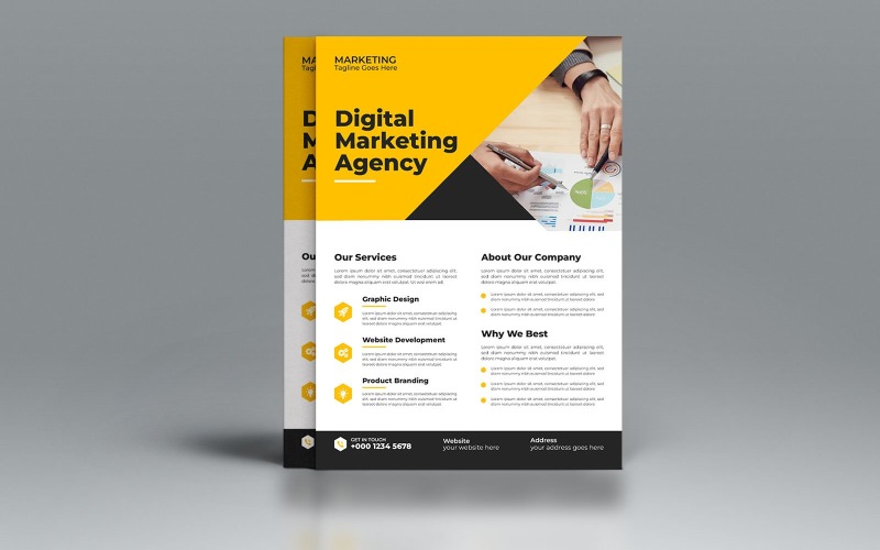 Digital Marketing Agency Corporate New Flyer Vector Template Corporate Identity
