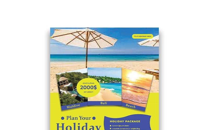 Holiday trips flyer design. Corporate Identity