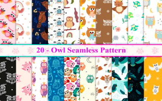 Owl Seamless Pattern, Owl Pattern, Bird Seamless Pattern