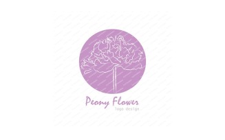 Peony Flower Logo Design Template