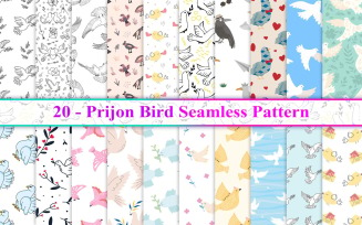 Pigeon Seamless Pattern, Pigeon Pattern, Bird Seamless Pattern