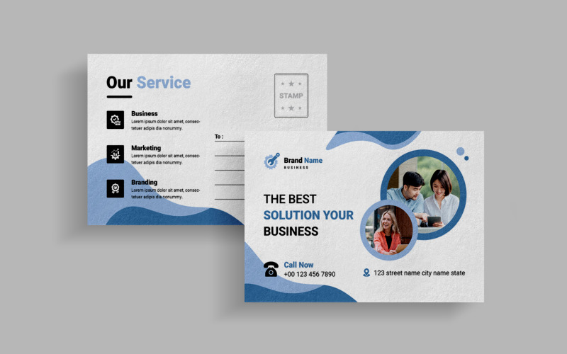 Post Card Template Layout Corporate Identity