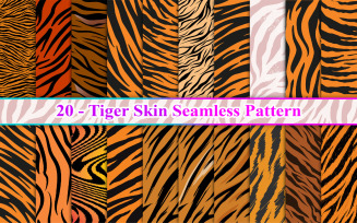 Tiger Skin Seamless Pattern, Tiger Skin Pattern, Animal Skin Seamless Pattern