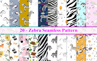 Zebra Seamless Pattern, Zebra Pattern, Animal Seamless Pattern