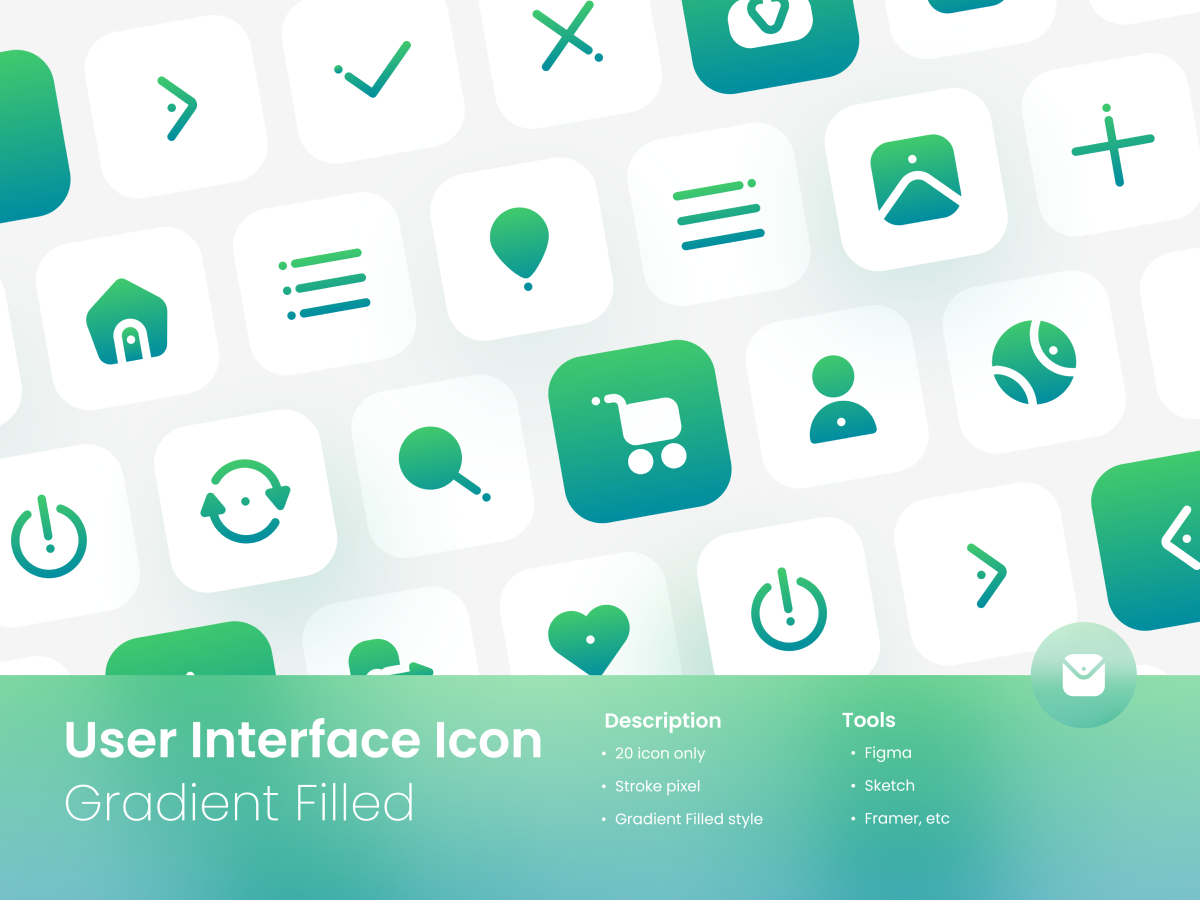 User Interface Icon Set Gradient Filled Style 2