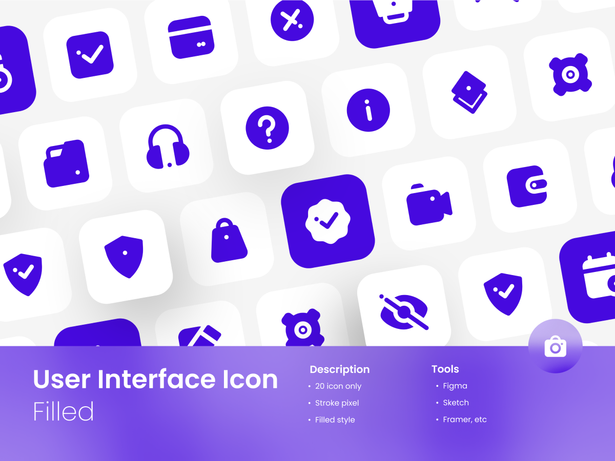 User Interface Icon Set Filled Style