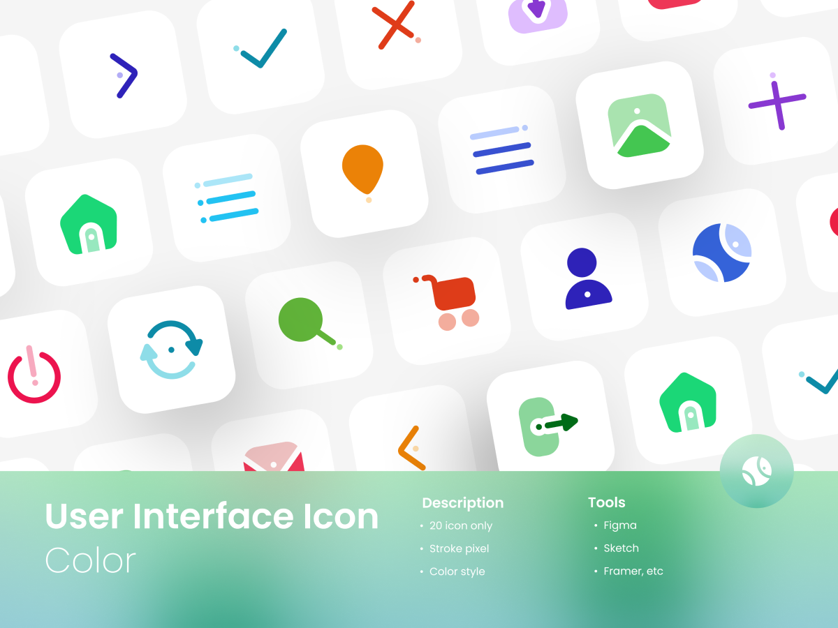 User Interface Icon Set Colored Style