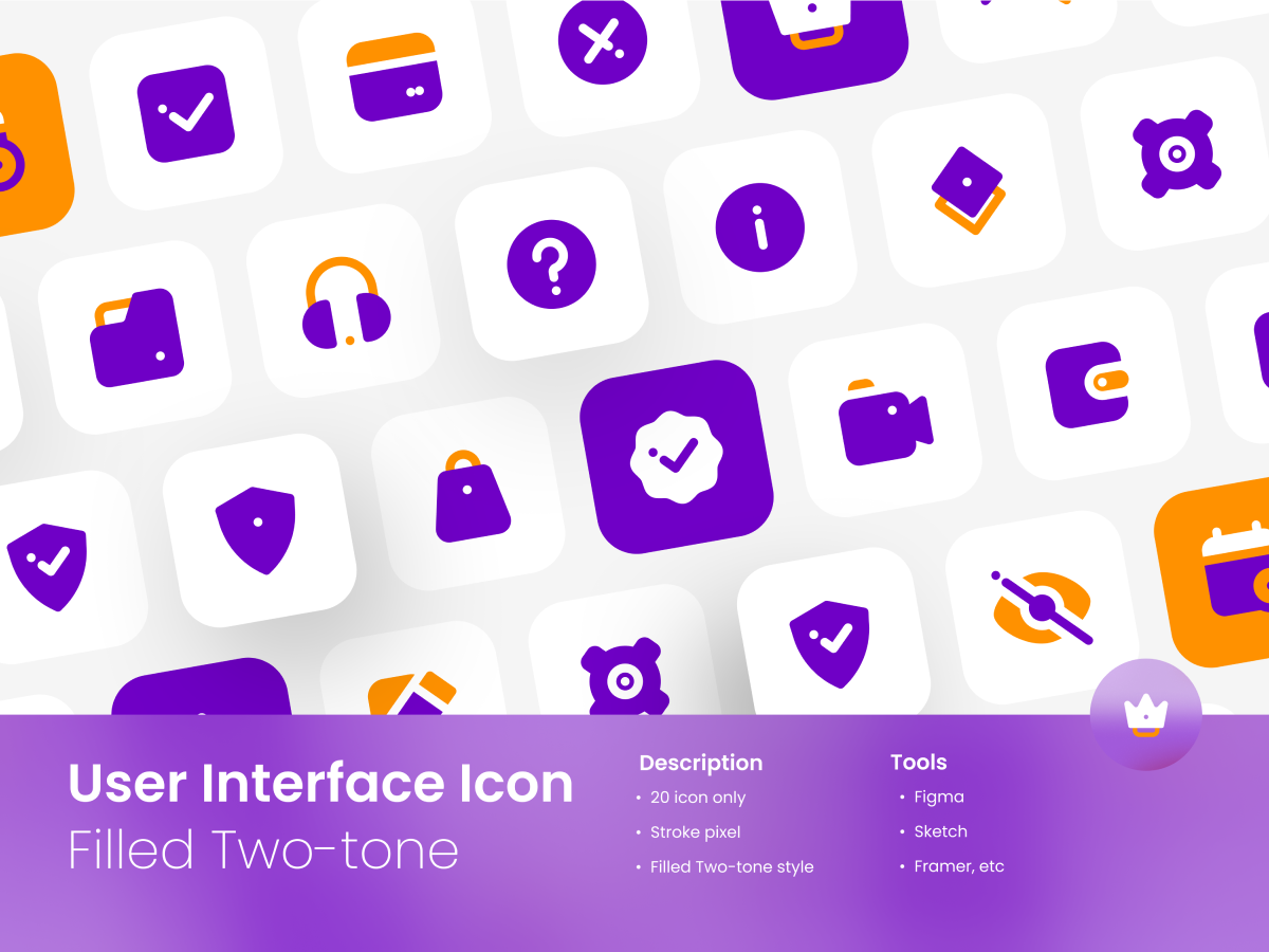 User Interface Icon Set Filled Two-Tone Style 2