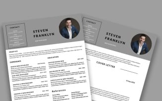 Creative resume template design. PSD template design