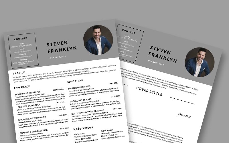 Creative resume template design. PSD template design Resume Template