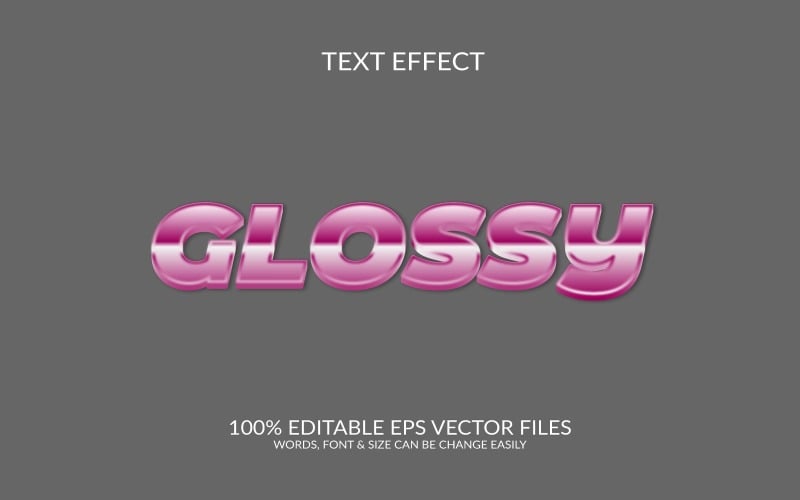 Glossy 3D Editable Vector Eps Text Effect Template Illustration
