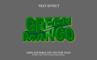 Green Mango 3D Editable Vector Eps Text Effect Illustration