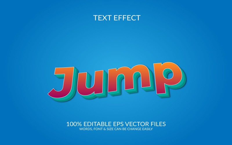 Jump vector eps 3d text effect design template illustration Illustration
