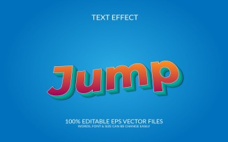 Jump vector eps 3d text effect design template illustration