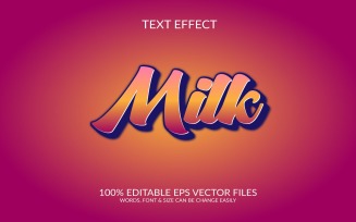 Milk 3D Editable Vector Eps Text Effect Template