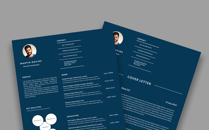 Modern resume tamplate design for PSD Resume Template