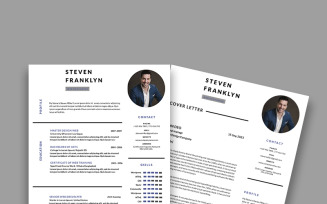 Modern resume template design. PSD template design