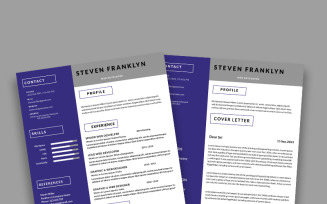 Professional resume tamplate design for PSD