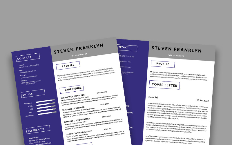 Professional resume tamplate design for PSD Resume Template