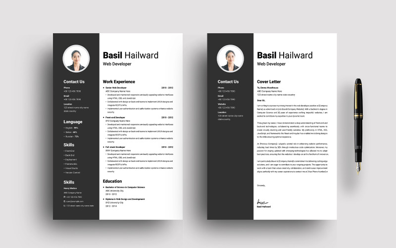 Resume/CV Template Layout Resume Template