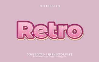 Retro fully editable vector 3d text effect illustration template