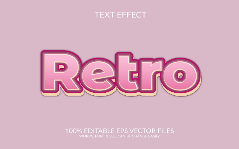Retro fully editable vector 3d text effect illustration template Illustration