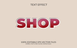 Shop 3D Editable Vector Eps Text Effect Template Illustration