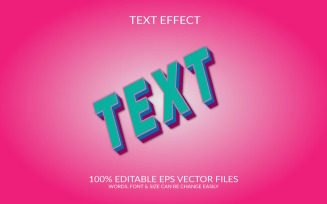 Text Editable Vector Eps 3D Text Effect Template Design