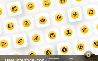 User Interface Icon Set Gradient Circular Outline Style 2