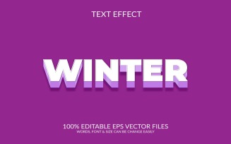 Winter Day 3D Editable Vector Eps Text Effect Template Design