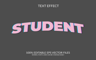 World Student Day 3D Editable Vector Eps Text Effect Template Design