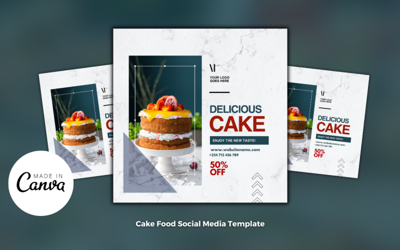 Cake Restaurant Design Flyer Social Media