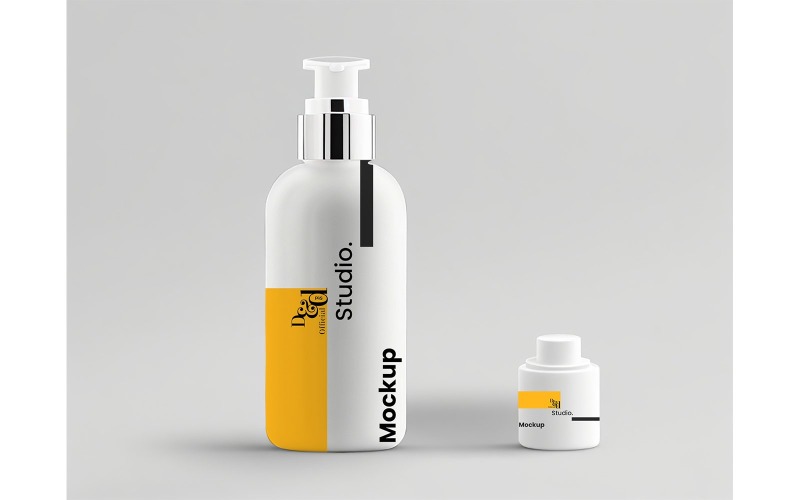 Cosmetic Dispenser Bottle Mockup - Cosmetic Dispenser Bottle Mockup Product Mockup
