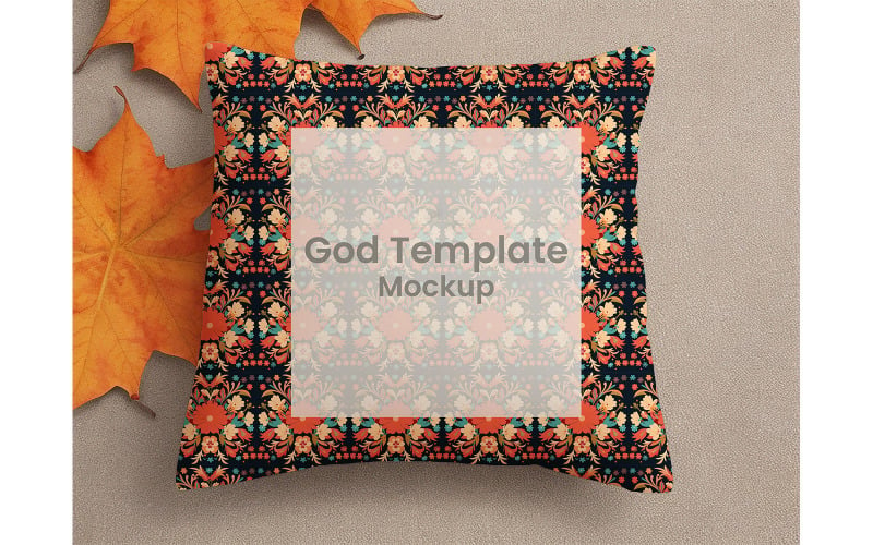 Fall Autumn Pillow Mockup #03 Product Mockup